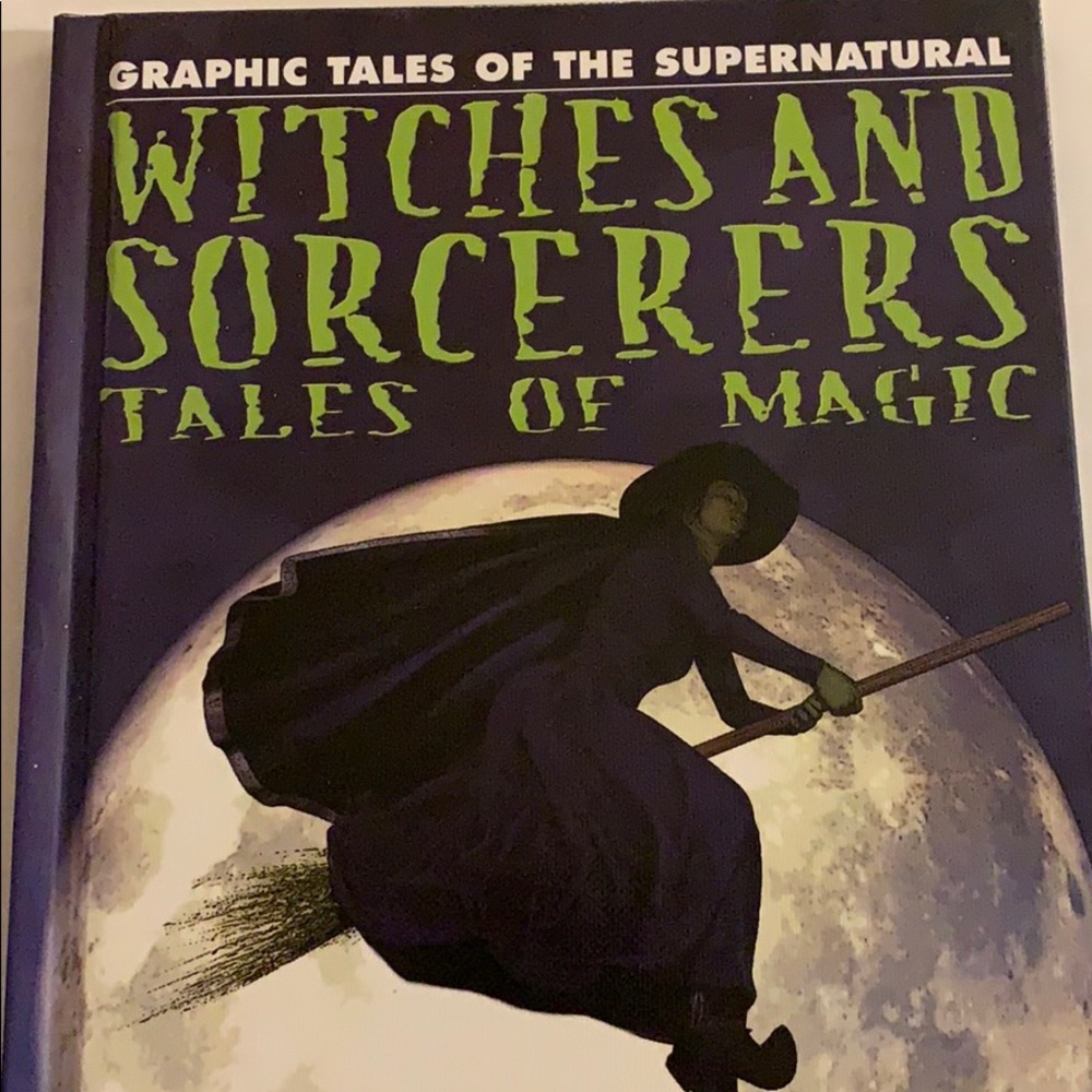 Witches and sorcerers graphic text. Pagan reference
